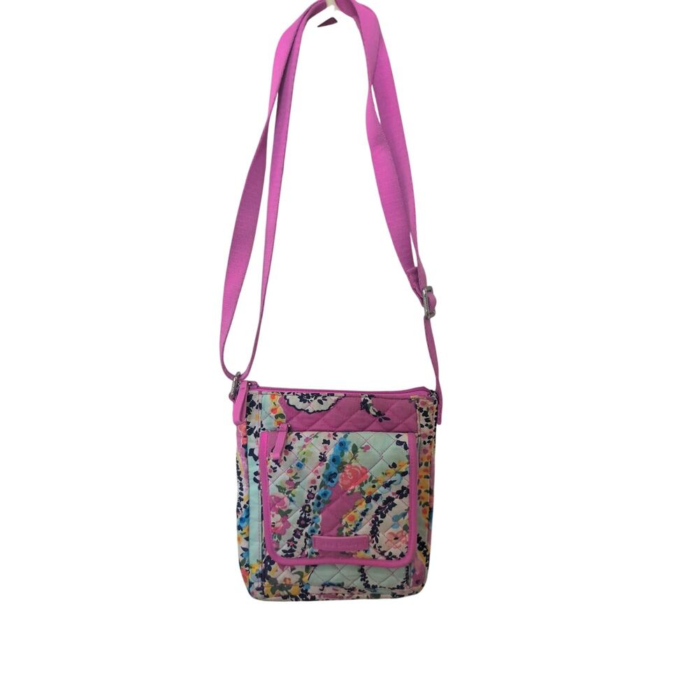 Vera Bradley Hipster Crossbody Bag Pink Floral Wildflower Paisley - Picture 2 of 6